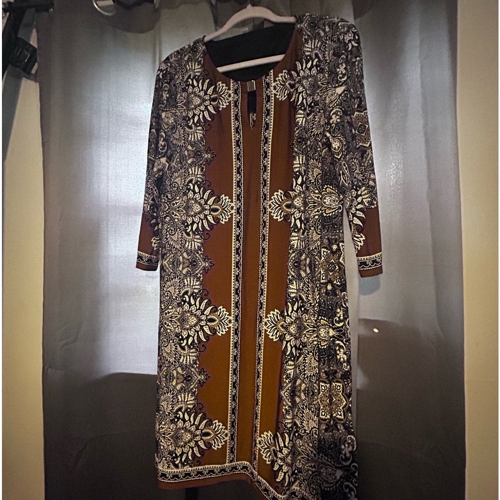 50%offw❤️ Sandra Darren dress shift dress tribal boho L